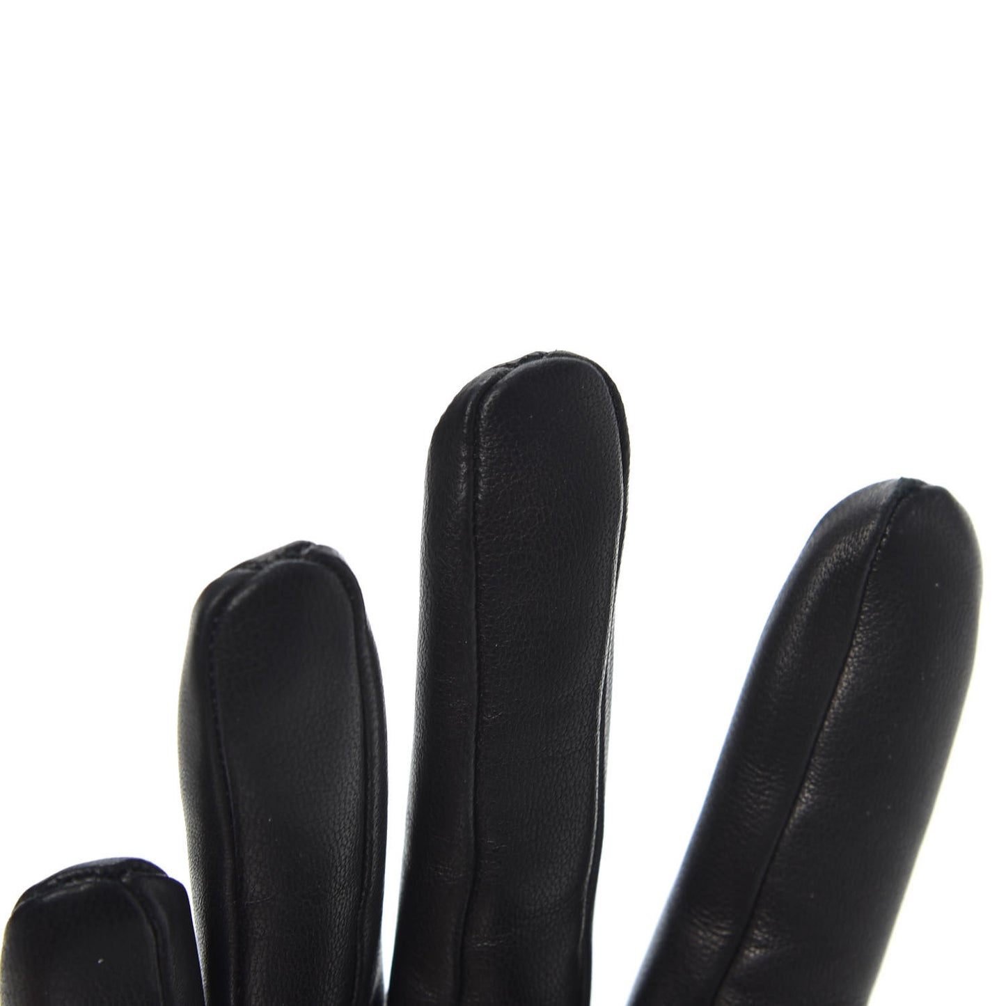 Lambskin Soya Kelly Lock Gloves 7 Black