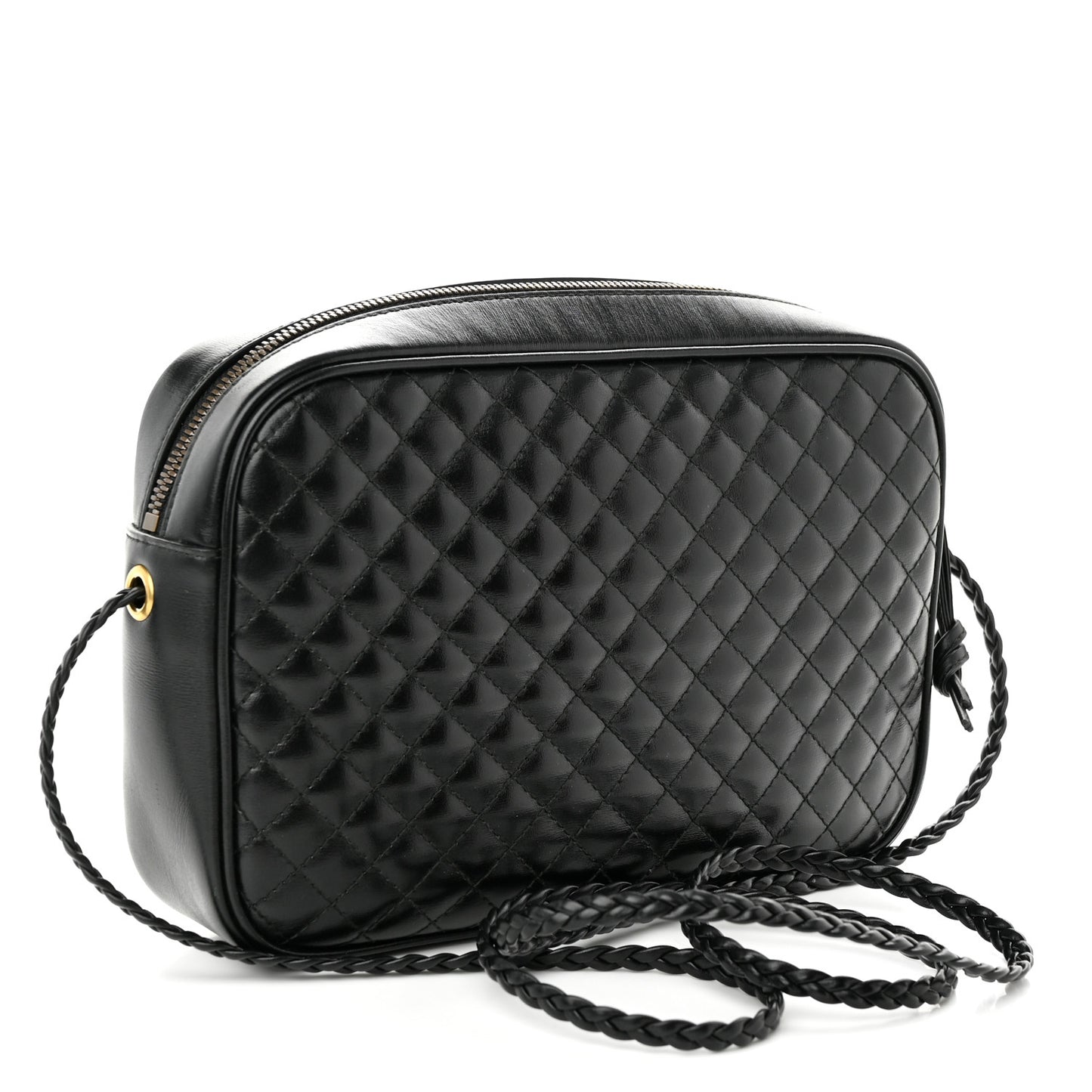 Calfskin Web Trapuntata Small GG Shoulder Bag Black
