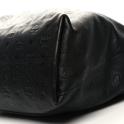 MCM Calfskin Ottomar Monogram Large Klara Hobo Black Red 9 of 13