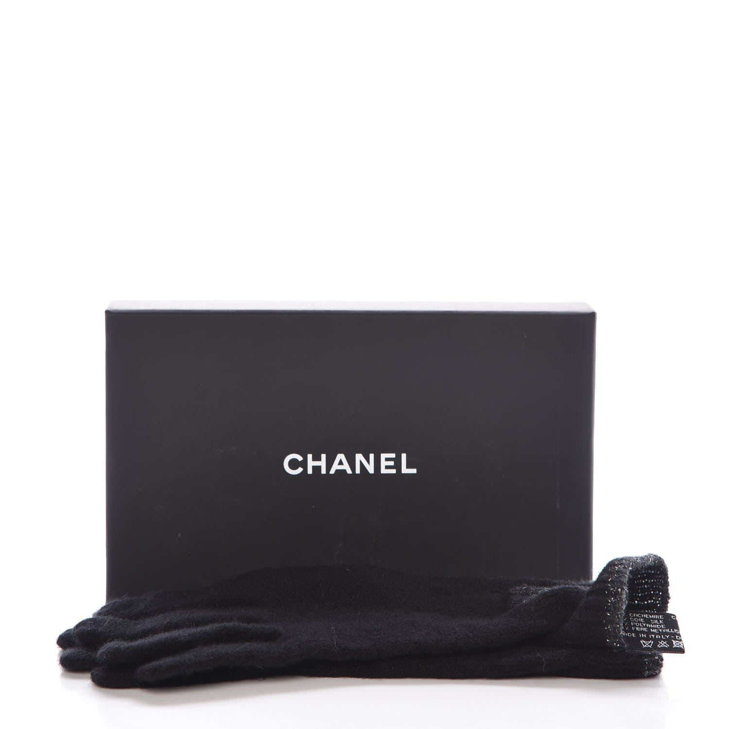 Chanel Cashmere Silk CC Gloves Black 8 of 8