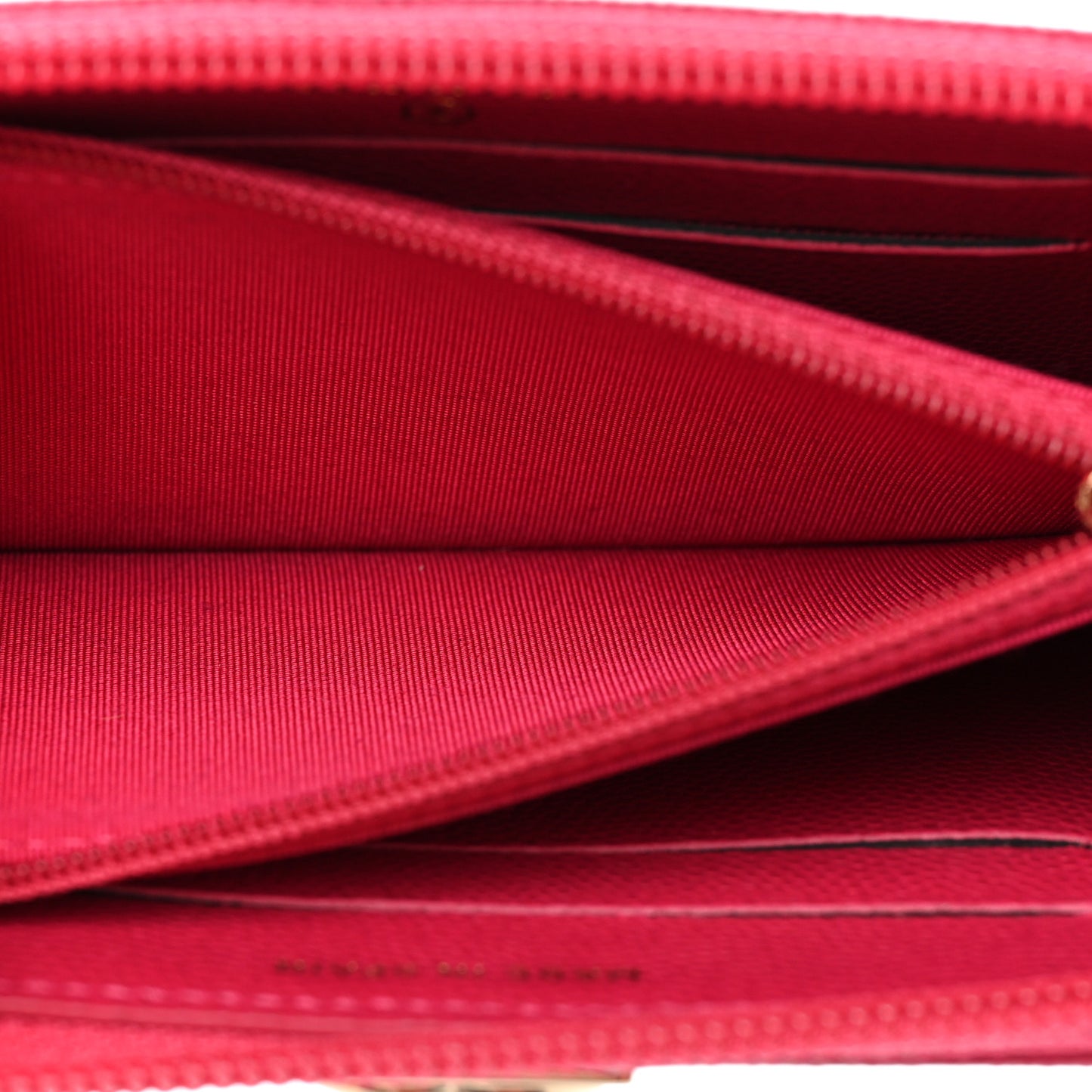 Caviar Quilted Small Boy Zip Around Wallet Fuchsia