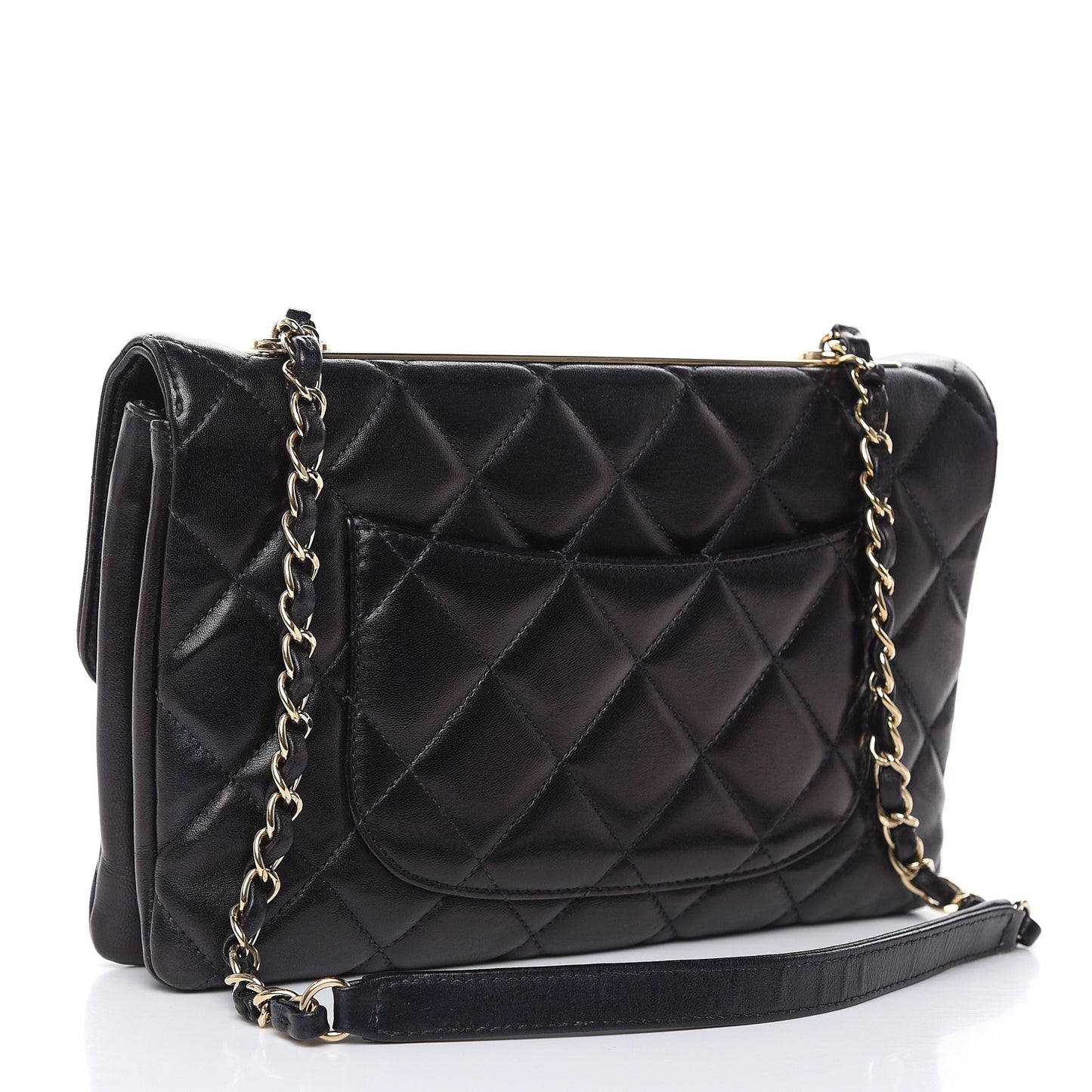 Lambskin Quilted Medium Trendy CC Flap Black
