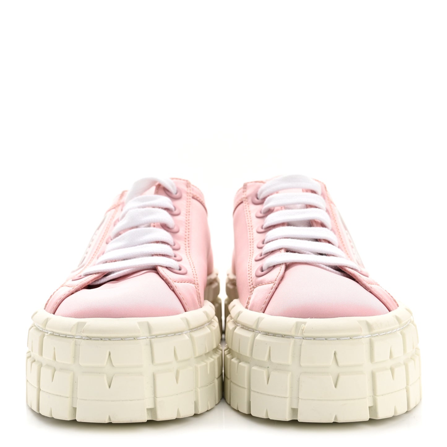 Re-Nylon Gabardine Triangle Logo Double Wheel 50mm Sneakers 38 Alabastro