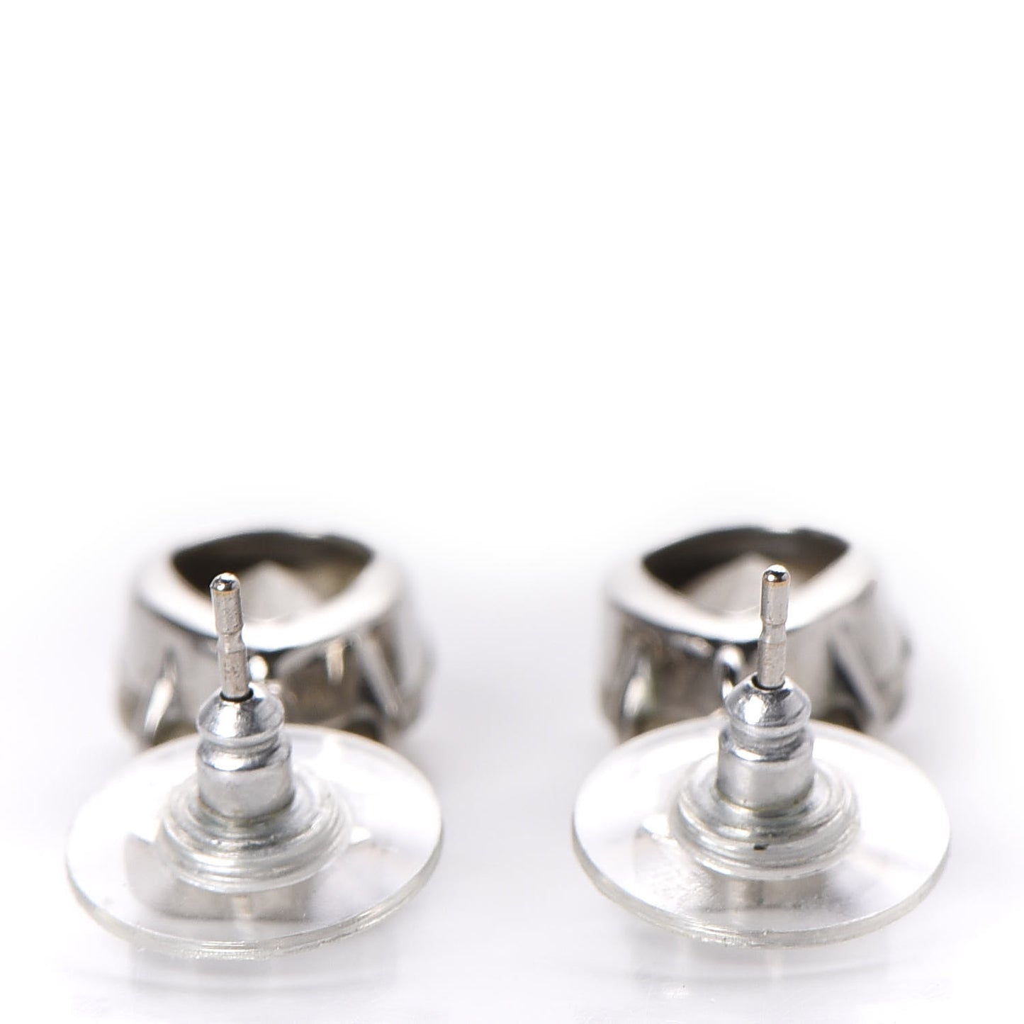 Crystal CC Tear Drop Earrings Silver