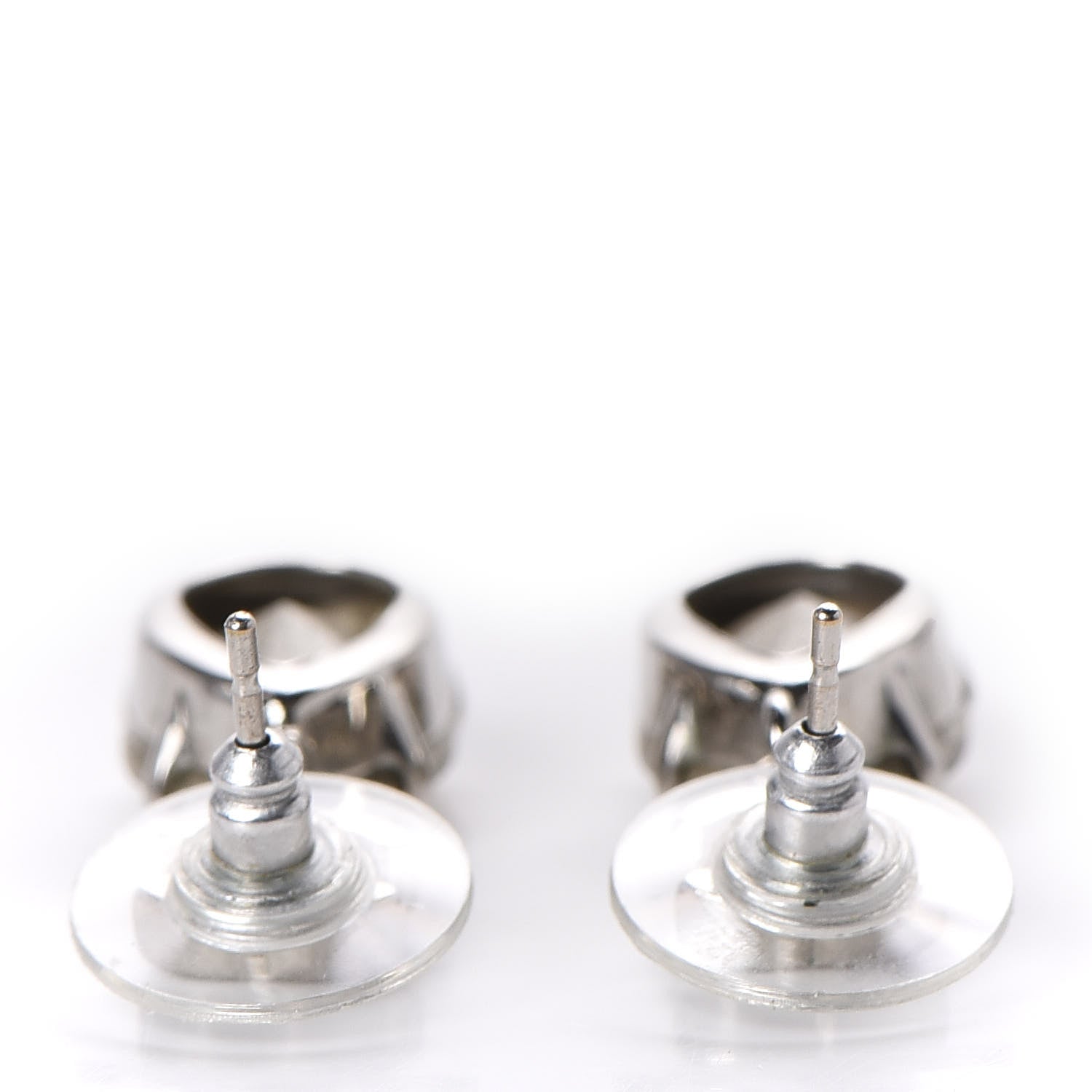 Chanel Crystal CC Tear Drop Earrings Silver 3 of 4