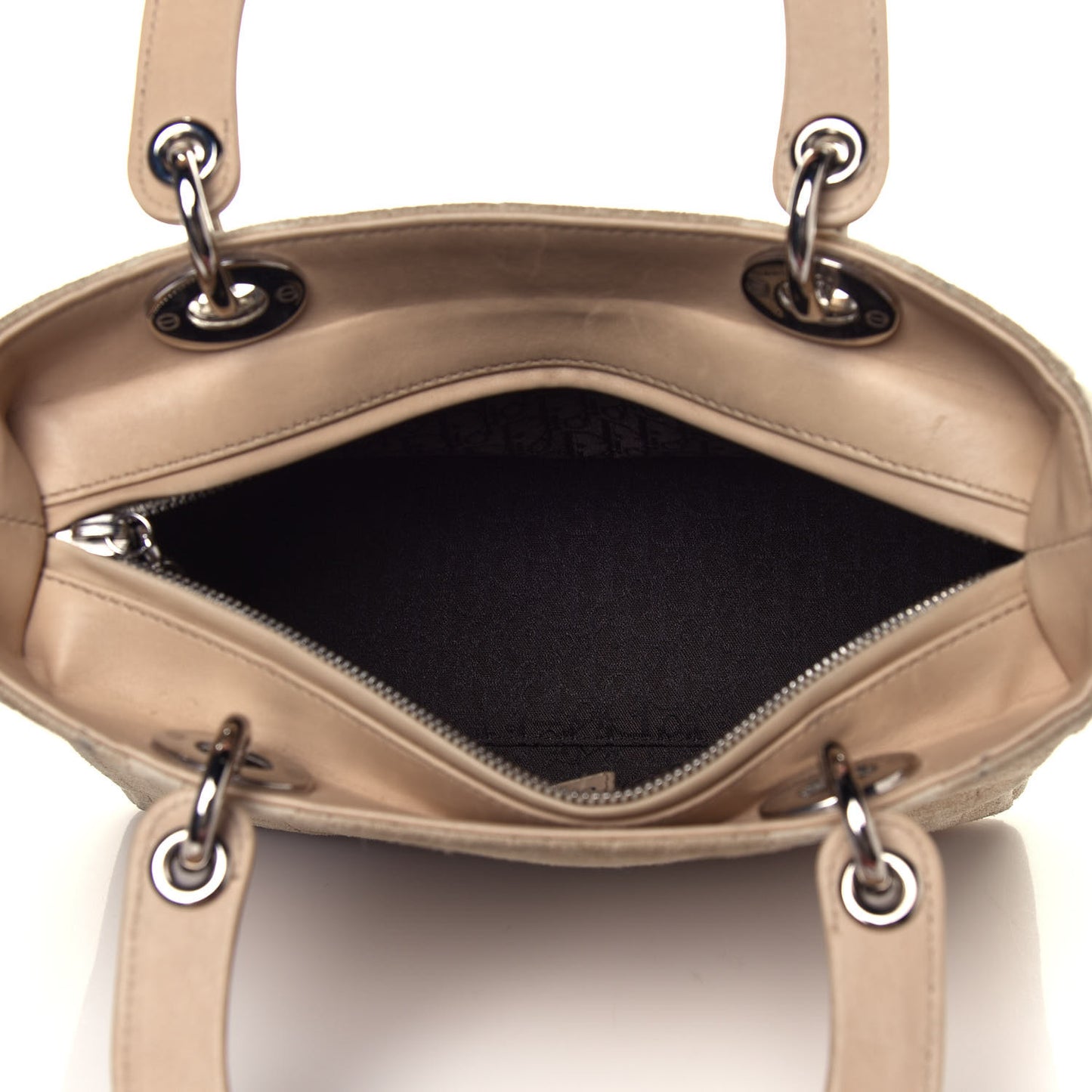 Suede Cannage Medium Lady Dior Beige
