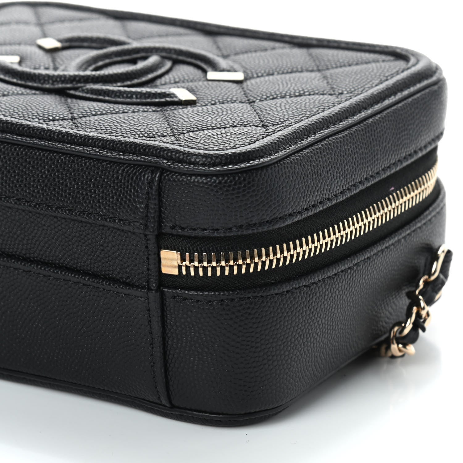 Chanel Caviar Quilted Small CC Filigree Vanity Case Black 9 of 9
