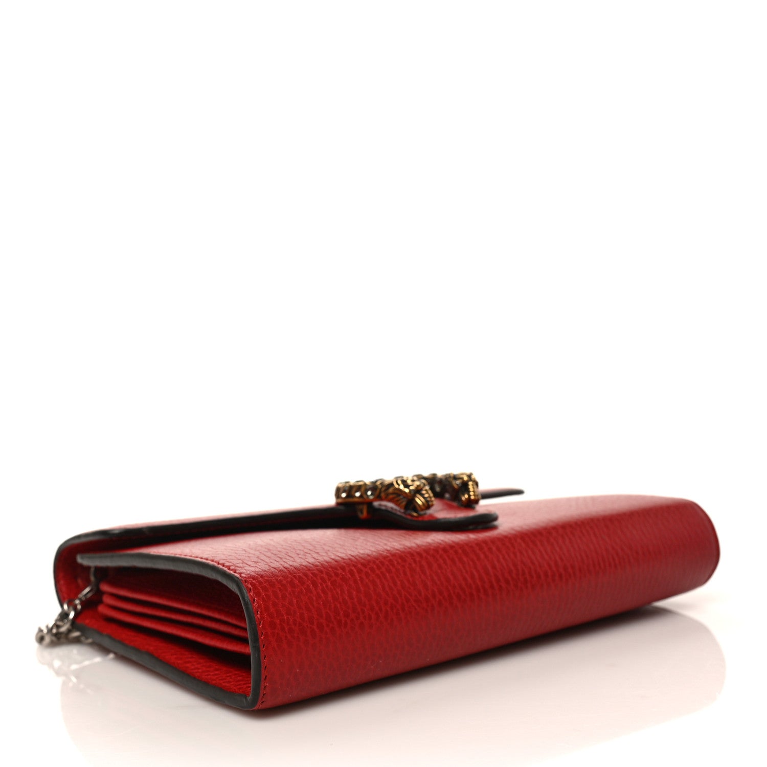 Gucci Calfskin Mini Dionysus Chain Wallet Hibiscus Red 4 of 10