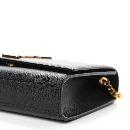 Saint Laurent Grain De Poudre Small Monogram Kate Satchel Black 9 of 10
