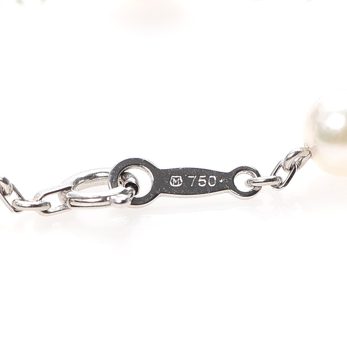 18K White Gold 5mm Akoya Pearl Station Bracelet