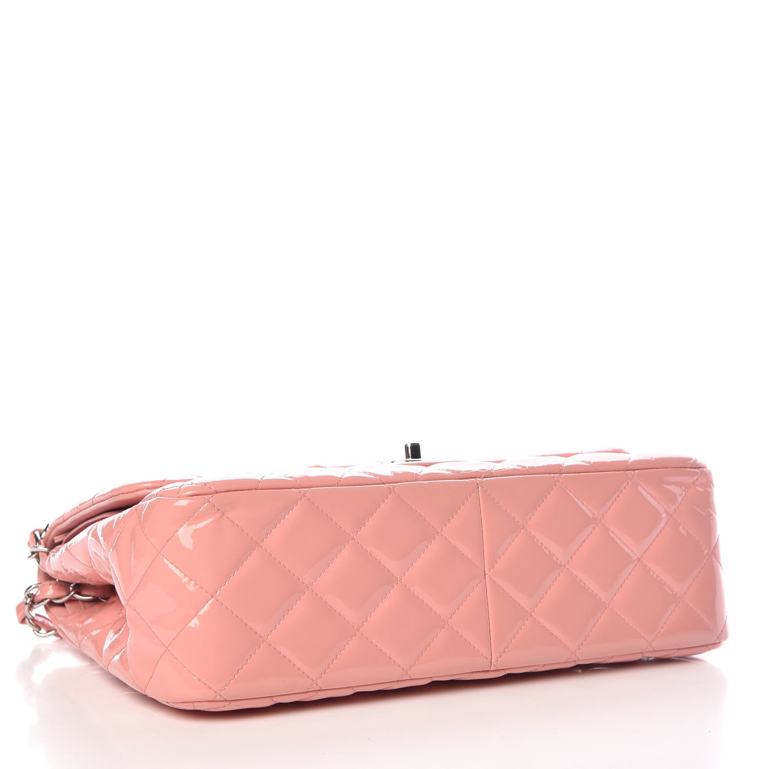 Chanel Patent Quilted Jumbo Double Flap Pink 4 of 23