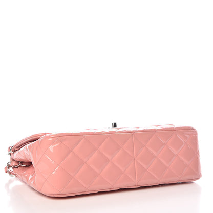 Chanel Patent Quilted Jumbo Double Flap Pink 4 of 23