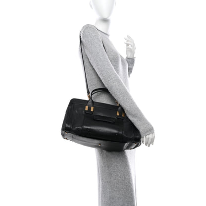 Chloe Calfskin Goatskin Medium Alice Satchel Black 2 of 12