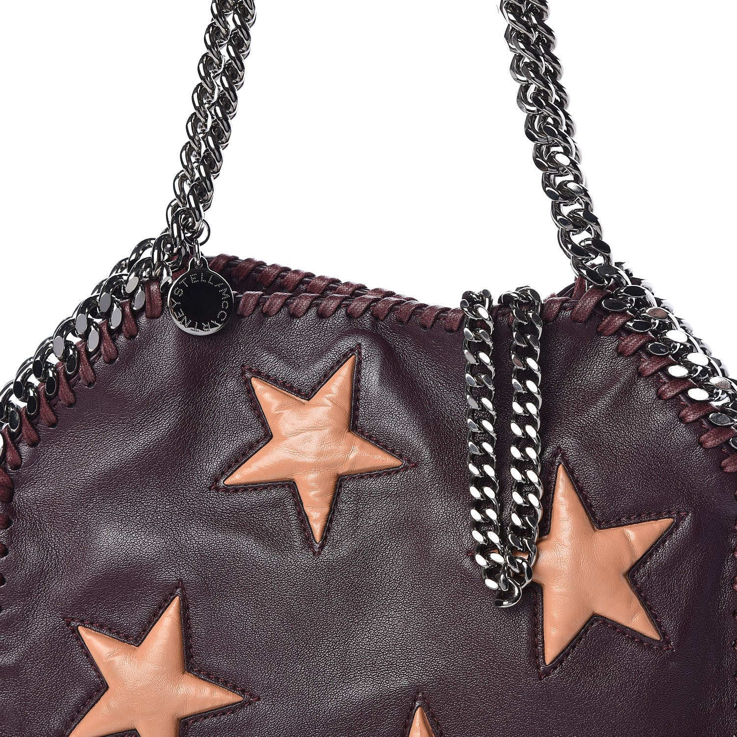 Stella McCartney Alter Nappa Embossed Mini Star Falabella Tote Burgundy 10 of 10