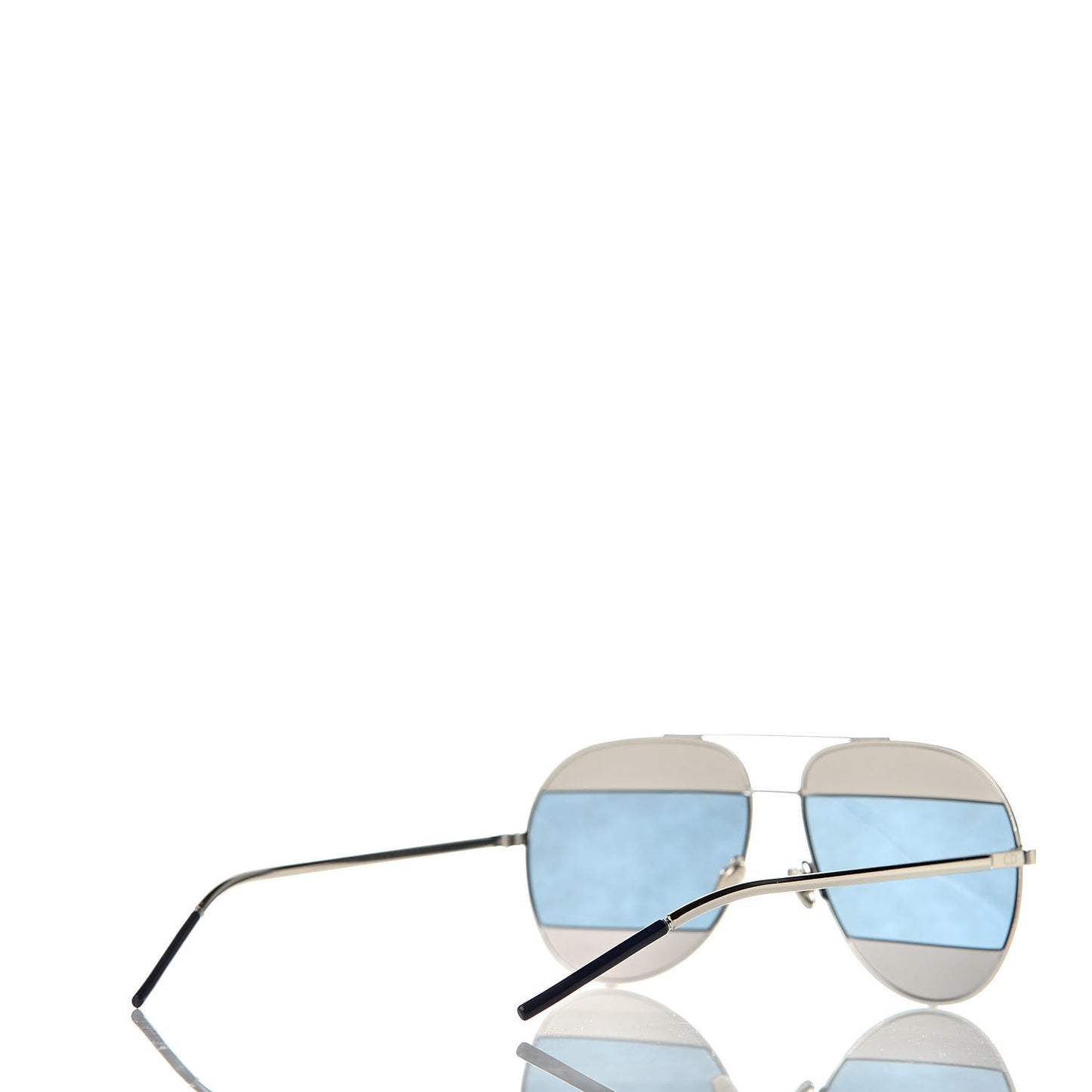 Split 1 Aviator Sunglasses Silver Blue