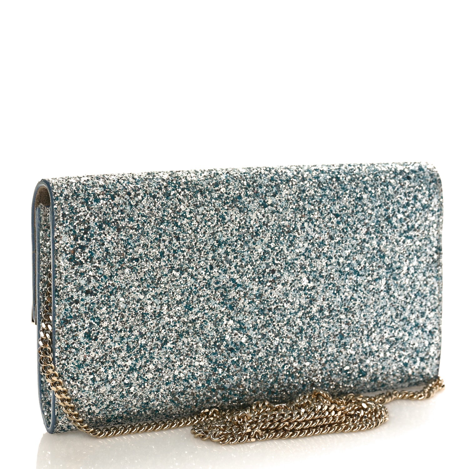 Jimmy Choo Glitter Emmie Clutch Silver 2 of 8