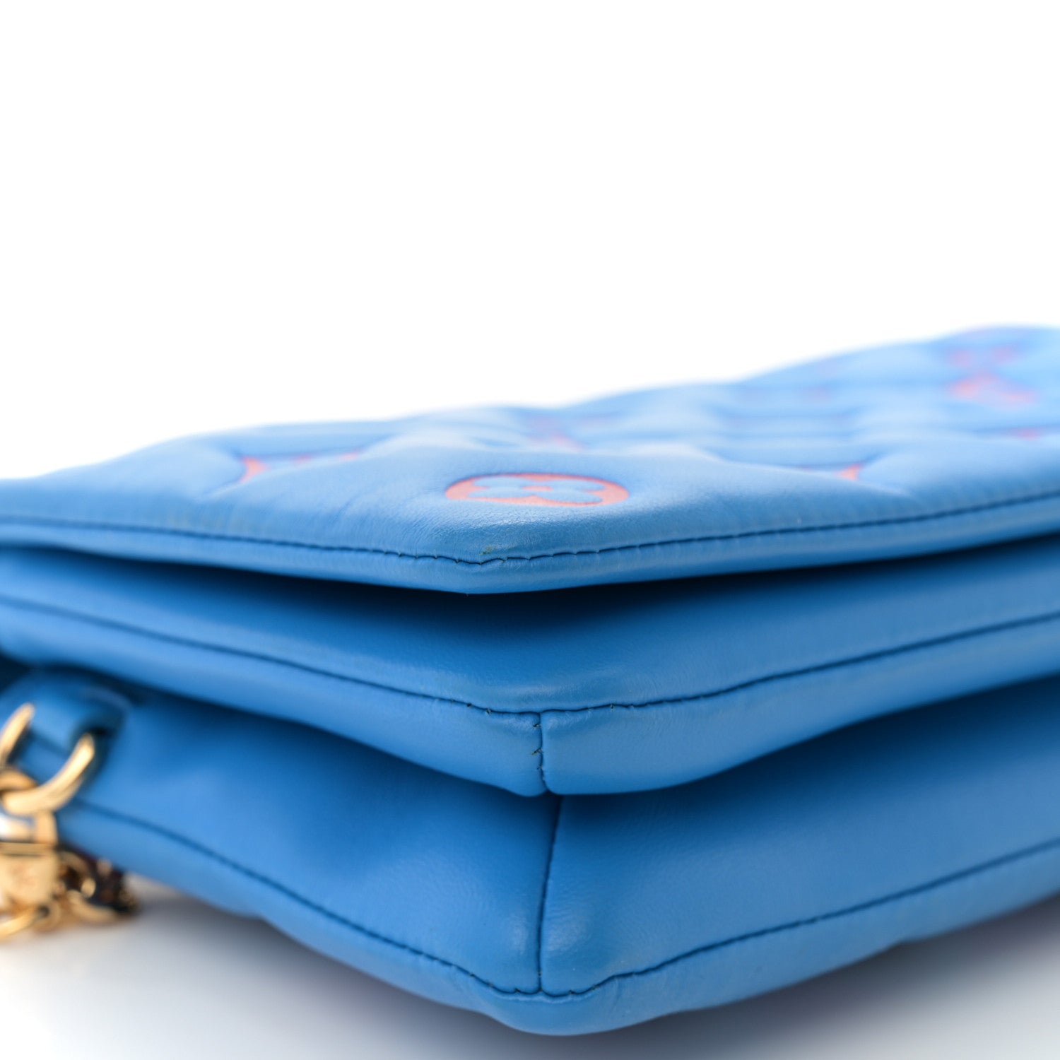 Louis Vuitton Lambskin Embossed Monogram Vuittamins Pochette Coussin Blue Red 8 of 10