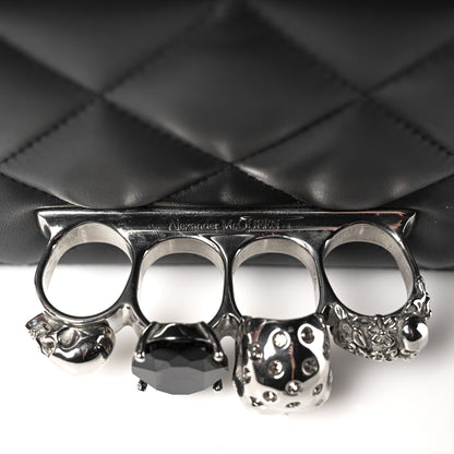 Alexander McQueen Lambskin Quilted Knuckle Shoulder Bag Black 7 of 10