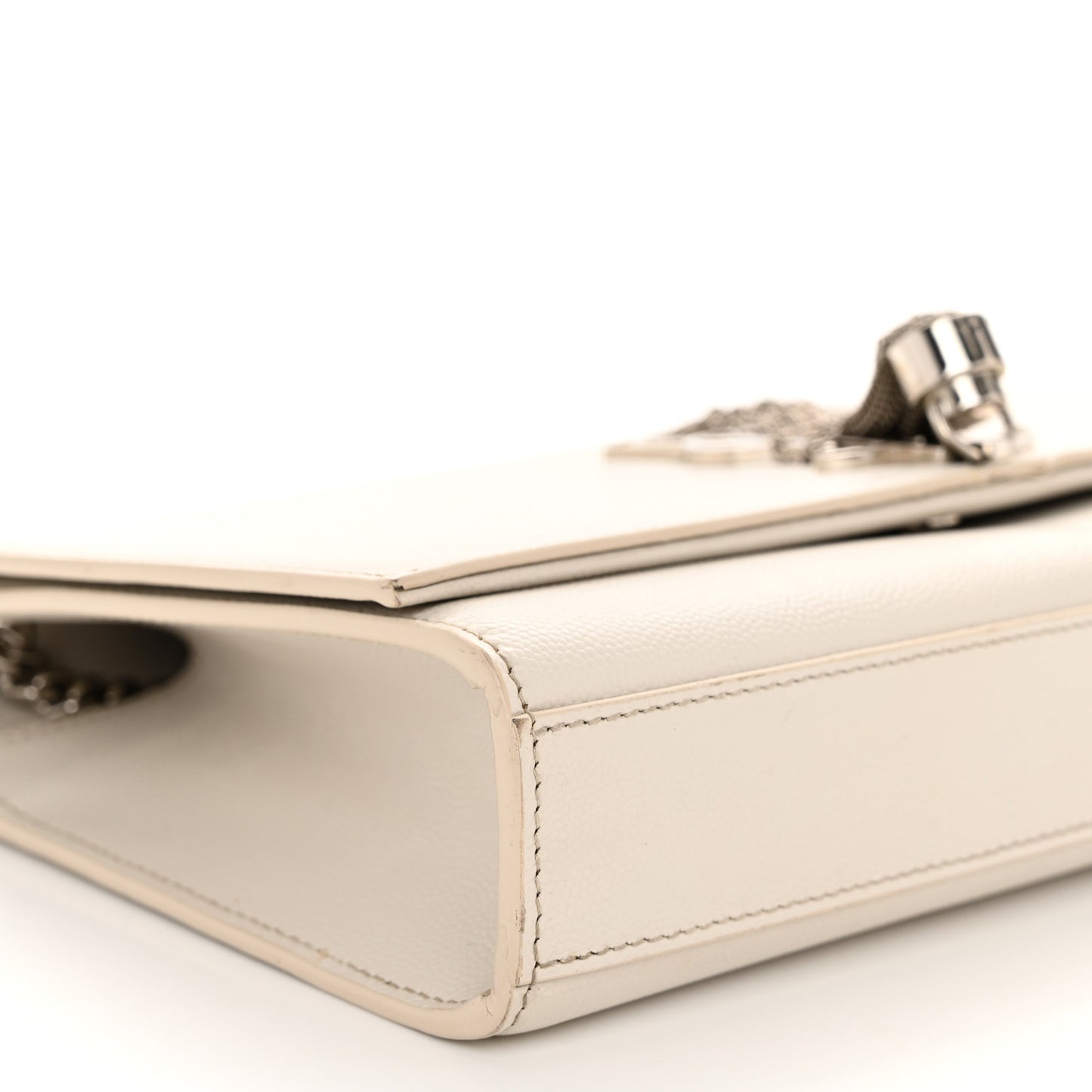 Grain De Poudre Calfskin Medium Classic Monogram Kate Tassel Satchel Crema Soft