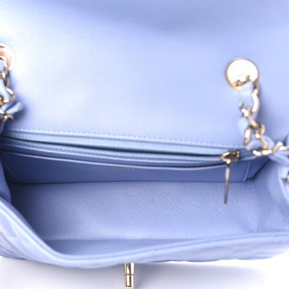 Chanel Lambskin Quilted Mini Rectangular Flap Light Blue 5 of 11