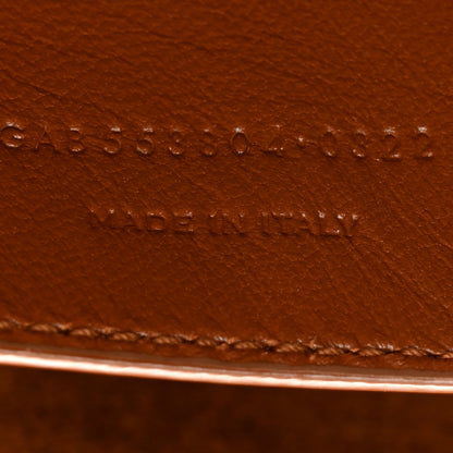 Saint Laurent Calfskin Crocodile Embossed Suede Medium Reversible Monogram Kate Satchel Military Taupe 10 of 16