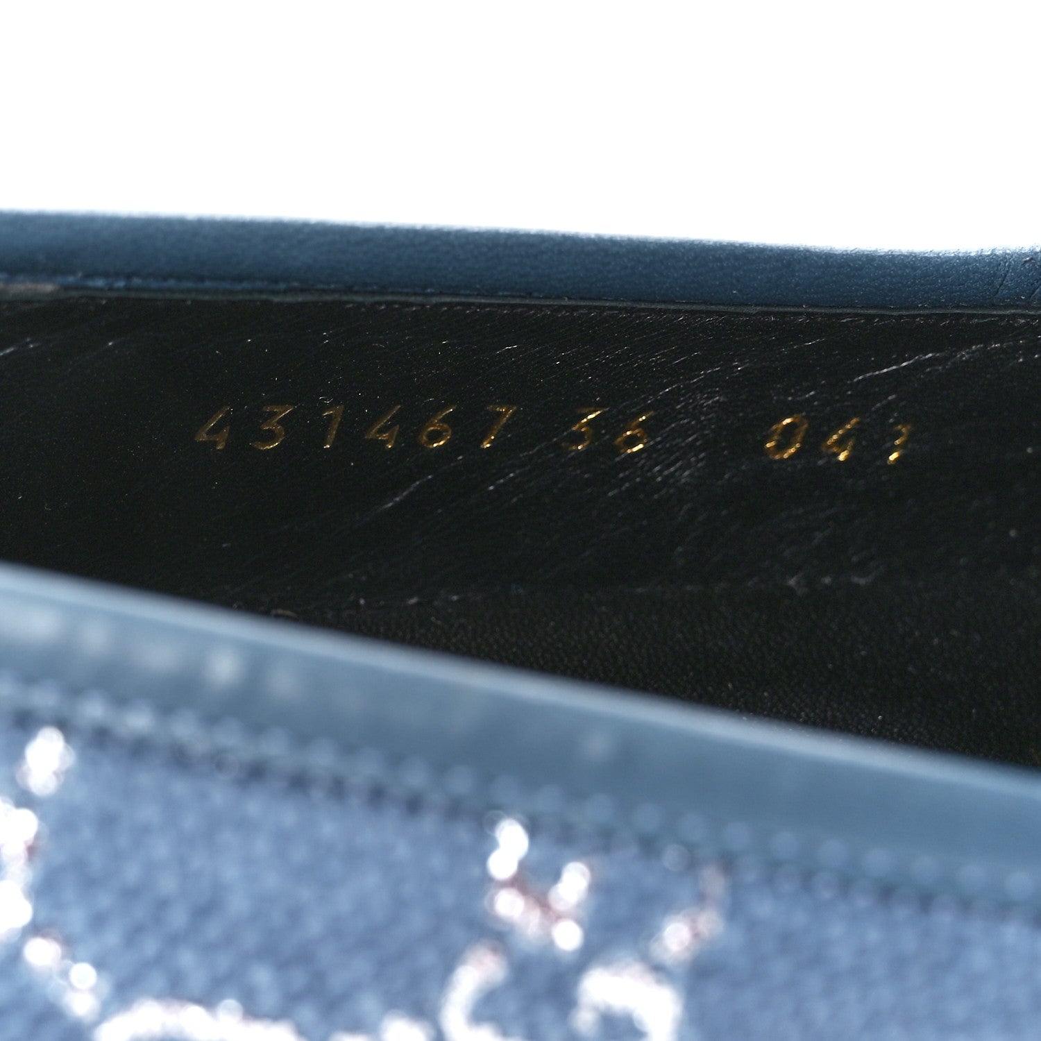 Gucci Canvas Lame GG Monogram Horsebit Womens Jordaan Loafers 36 Blue Silver Cornflower Blue 8 of 9