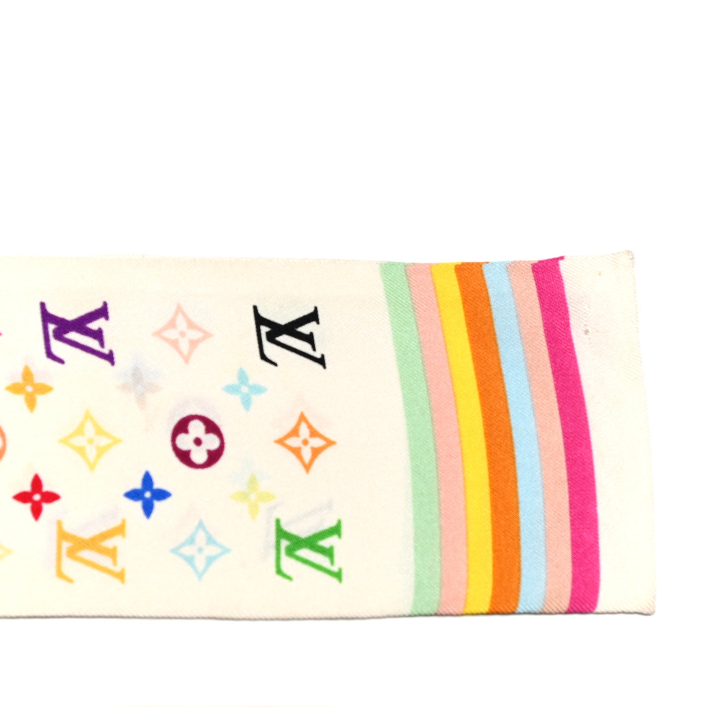 Silk Monogram Multicolor Bandeau White