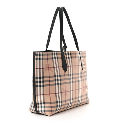 Burberry Haymarket Check Medium Reversible Tote Black 4 of 18