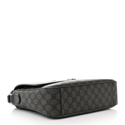 Gucci Tender GG Supreme Monogram Textured Dollar Calfskin Ophidia Messenger Bag Grey Black Graphite Grey 4 of 13