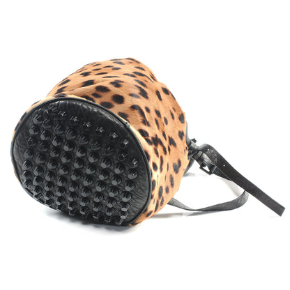 Alexander Wang Leather Pony Hair Leopard Diego Bag Black 4 of 6