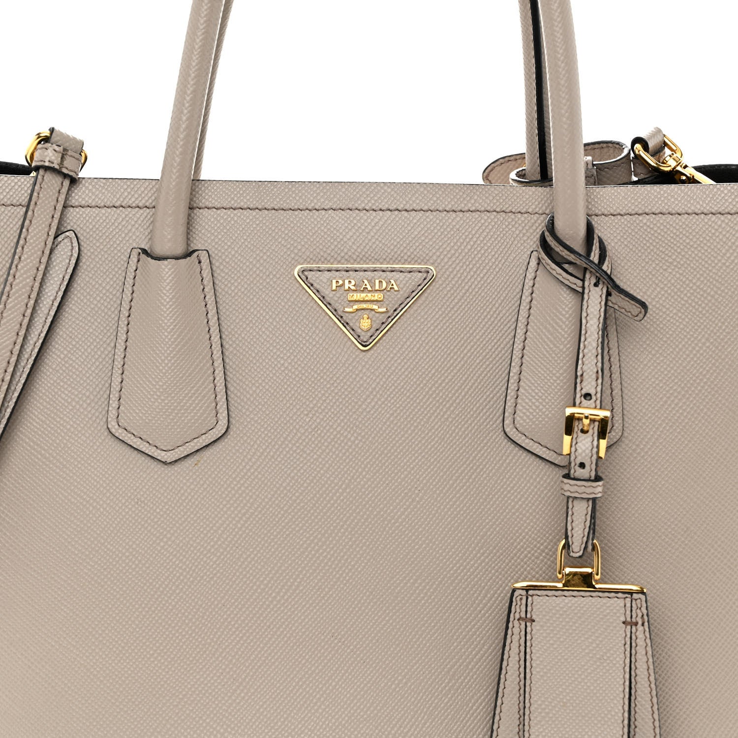Prada Saffiano Cuir Small Double Bag Pomice 9 of 14