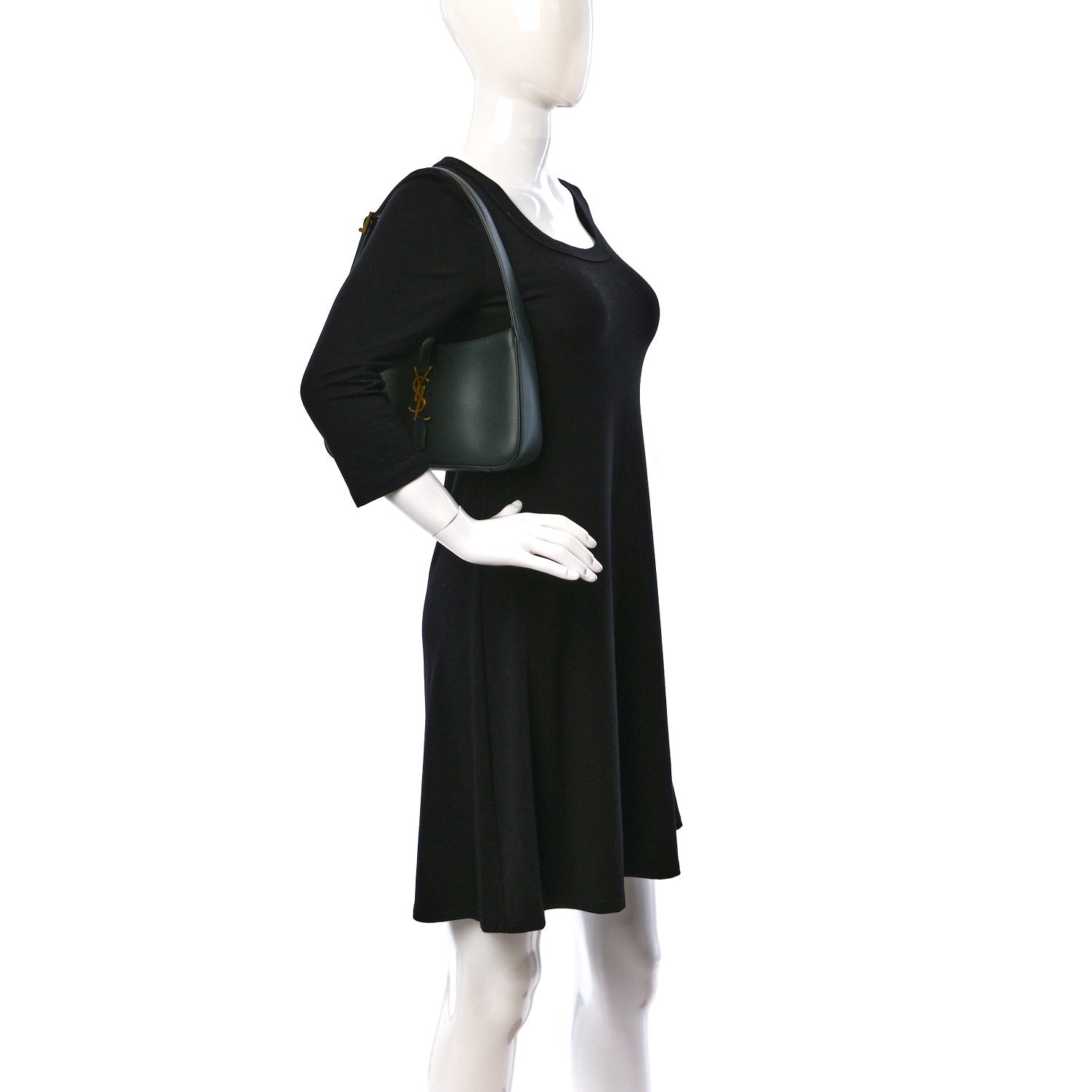 Saint Laurent Smooth Calfskin Le 5 A 7 Hobo Vert Fonce 2 of 13