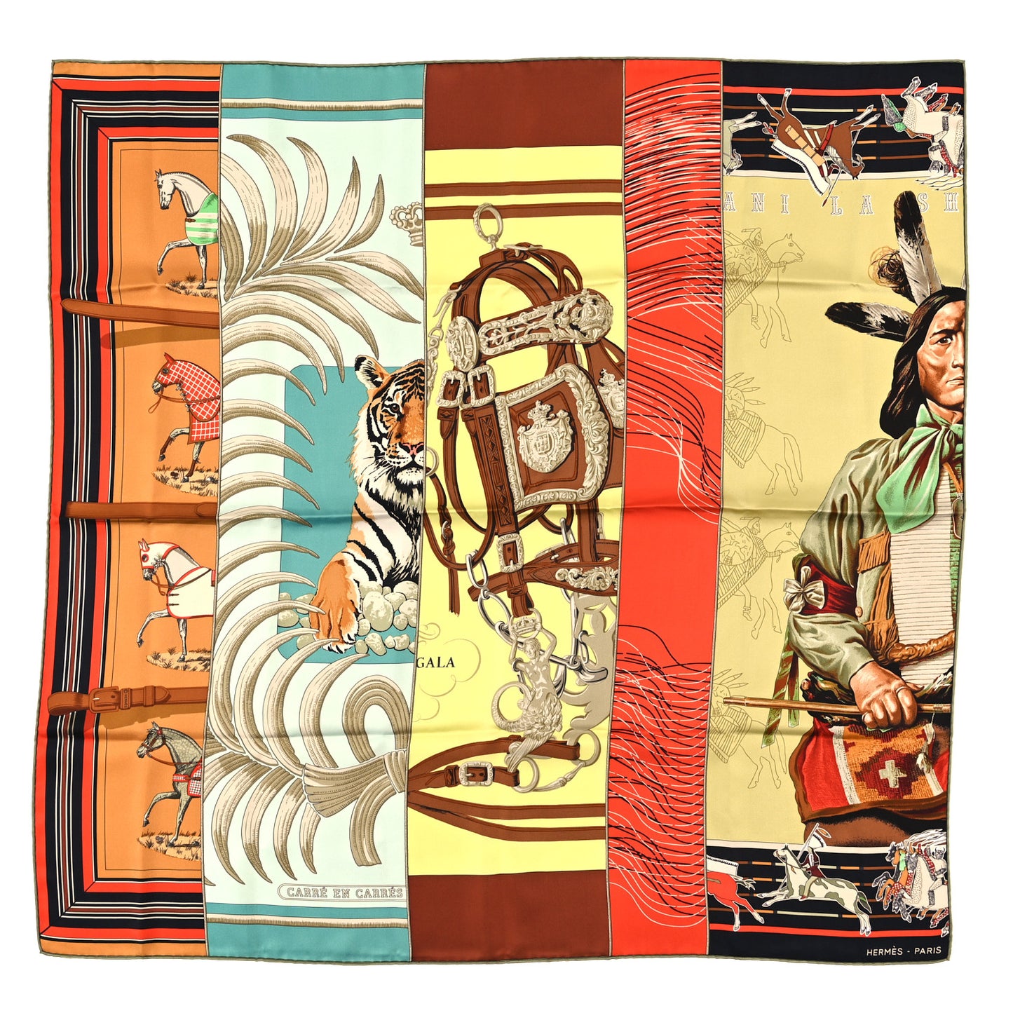 Silk Carre En Carres Scarf 90