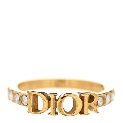 Christian Dior Metal Crystal Dio(R)evolution Ring 54 7 Gold 1 of 4