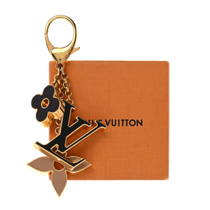 Louis Vuitton Metal Enamel Fleur De Monogram Bag Charm Dore 5 of 5