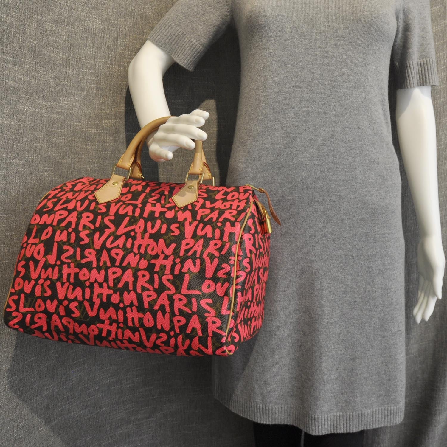 Louis Vuitton Monogram Graffiti Speedy 30 Fuchsia 3 of 9