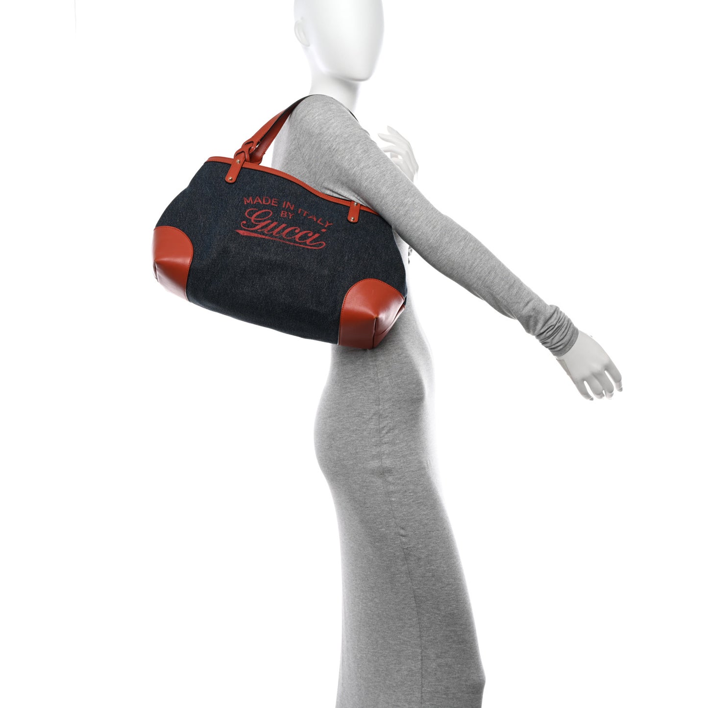 Denim Calfskin Tote Orange