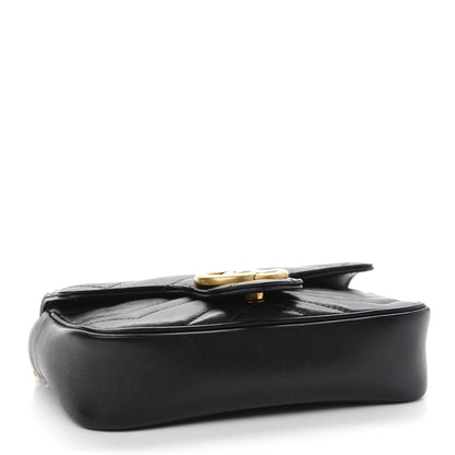 Gucci Calfskin Matelasse Super Mini GG Marmont Shoulder Bag Black 4 of 10