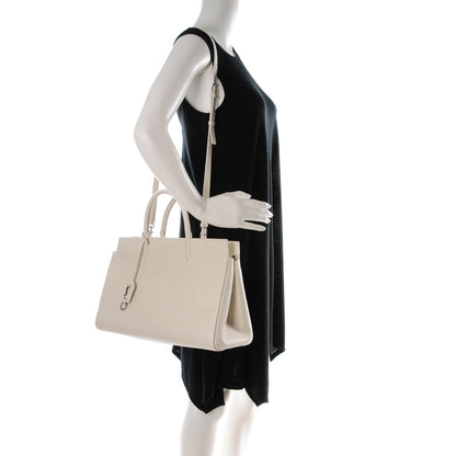 Saint Laurent Grained Calfskin Medium Cabas Rive Gauche Dove White 2 of 8