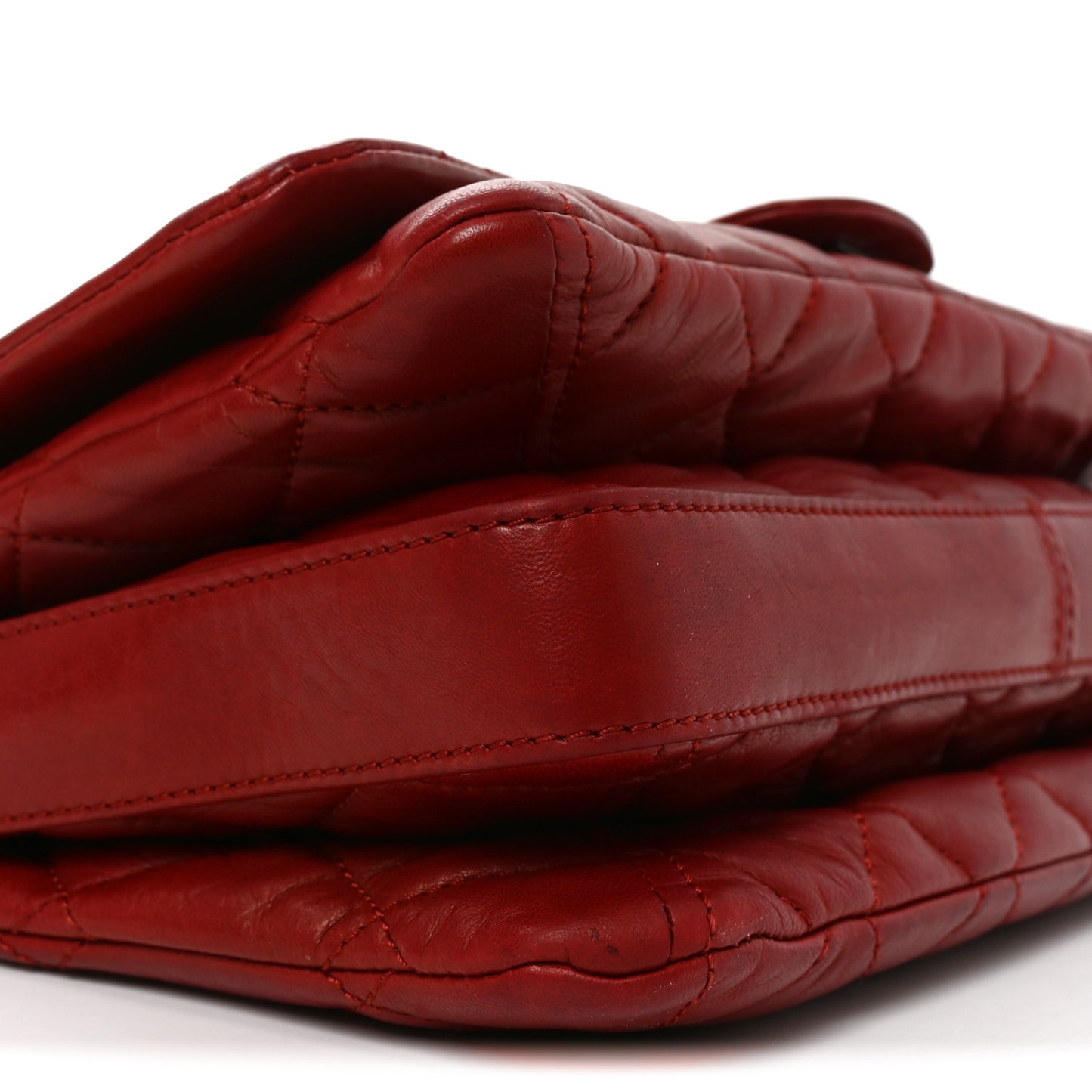 Lambskin Quilted Large 3 Flap Red