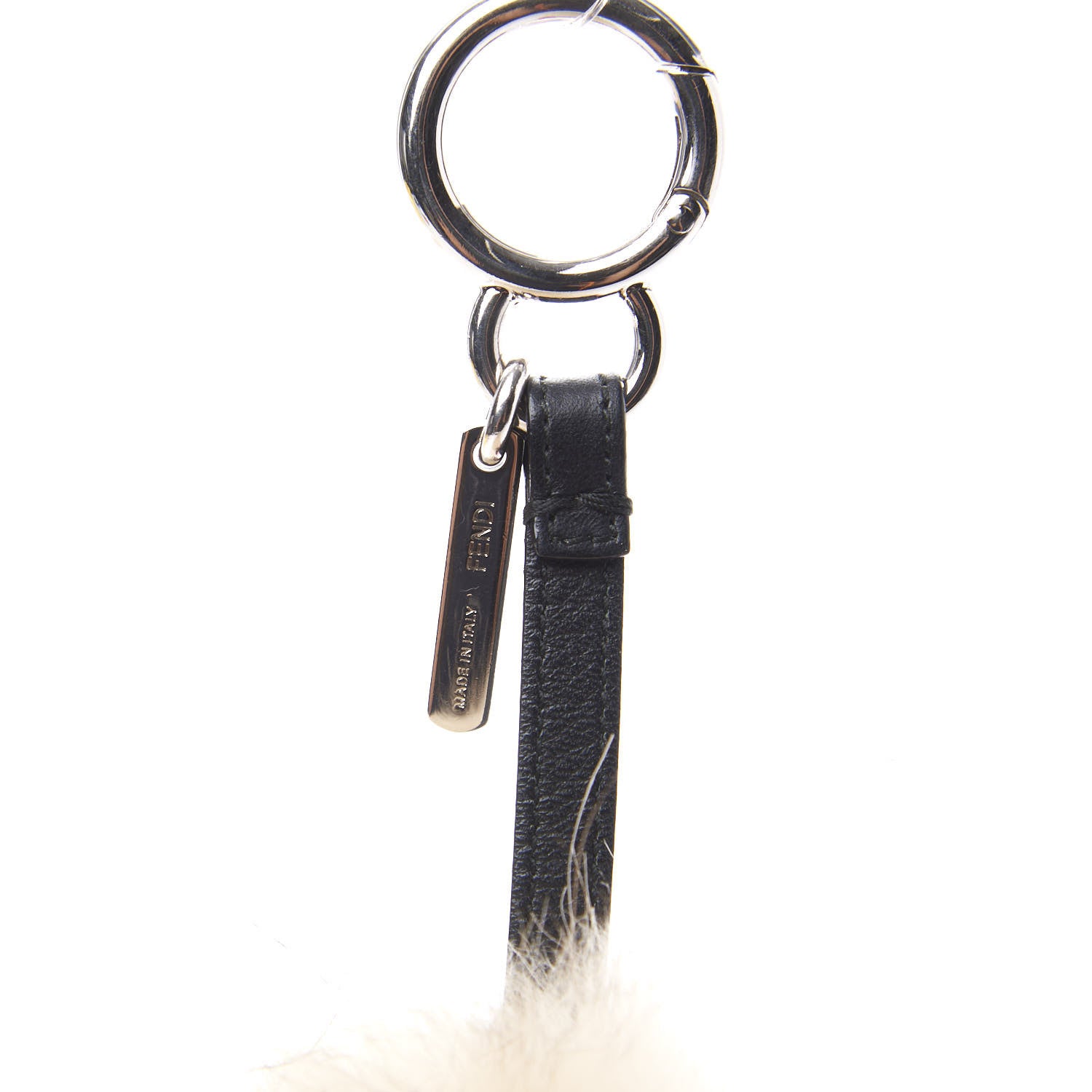 Fendi Mink Fox Rabbit Fur Vitello Flamingo Kurioso Monster Bag Bug Charm Beige Multicolor Black 3 of 4