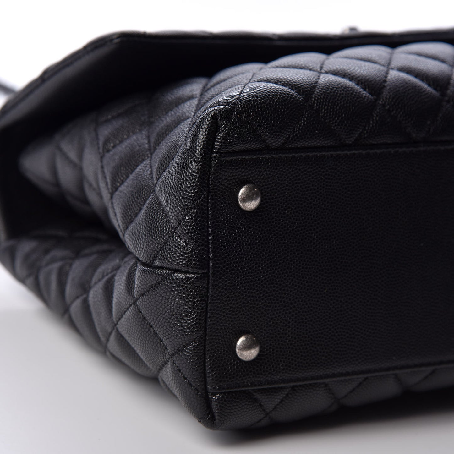 Caviar Quilted Medium Coco Handle Flap Black