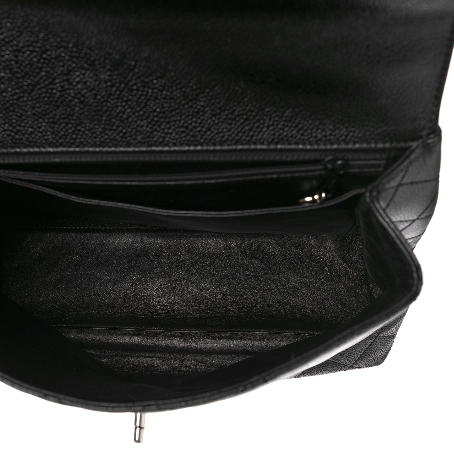 Caviar Quilted Jumbo Kelly Flap Black