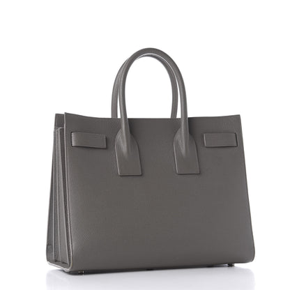 Saint Laurent Grained Calfskin Small Sac De Jour Fog 2 of 10