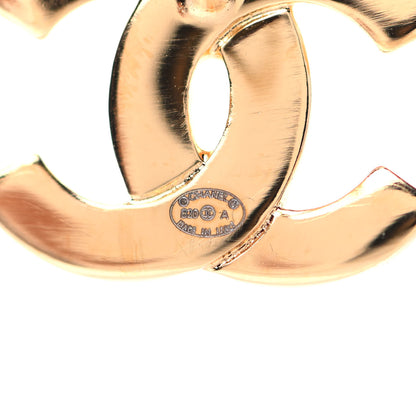 Chanel Metal CC Paris Button Stud Earrings Gold 4 of 5