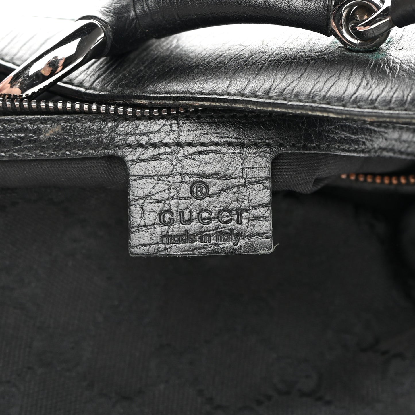 Monogram Medium Horsebit Chain Hobo Black