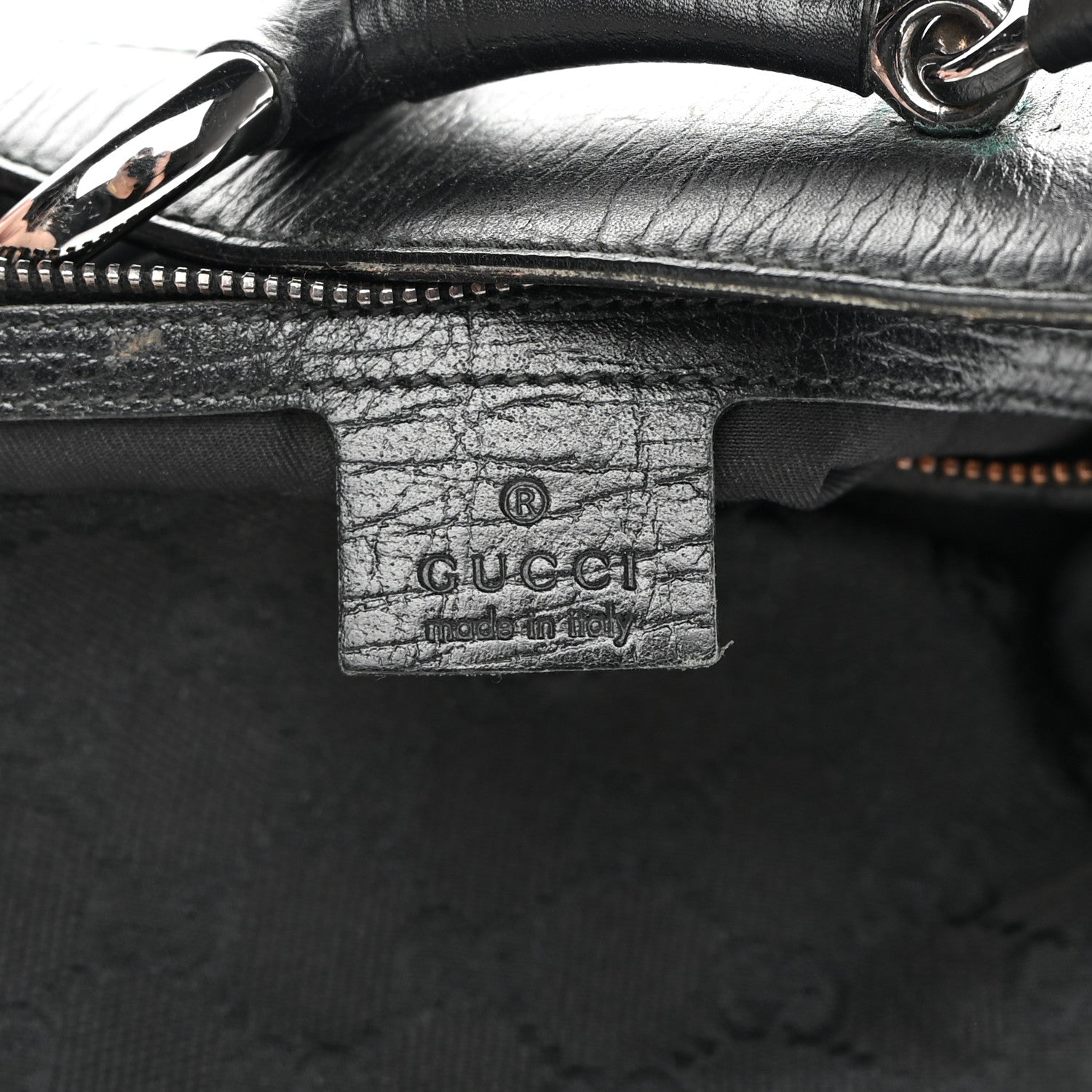 Gucci Monogram Medium Horsebit Chain Hobo Black 6 of 15