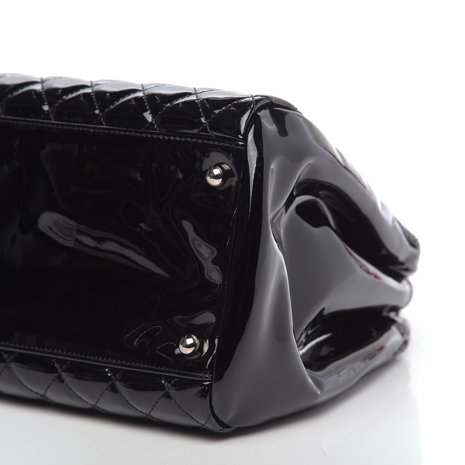 Chanel Patent Quilted Large Just Mademoiselle Bowling Bag Black 9 of 11