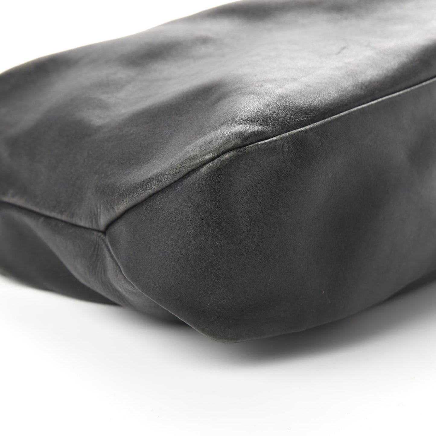 Calfskin Medium Horsebit Chain Hobo Black