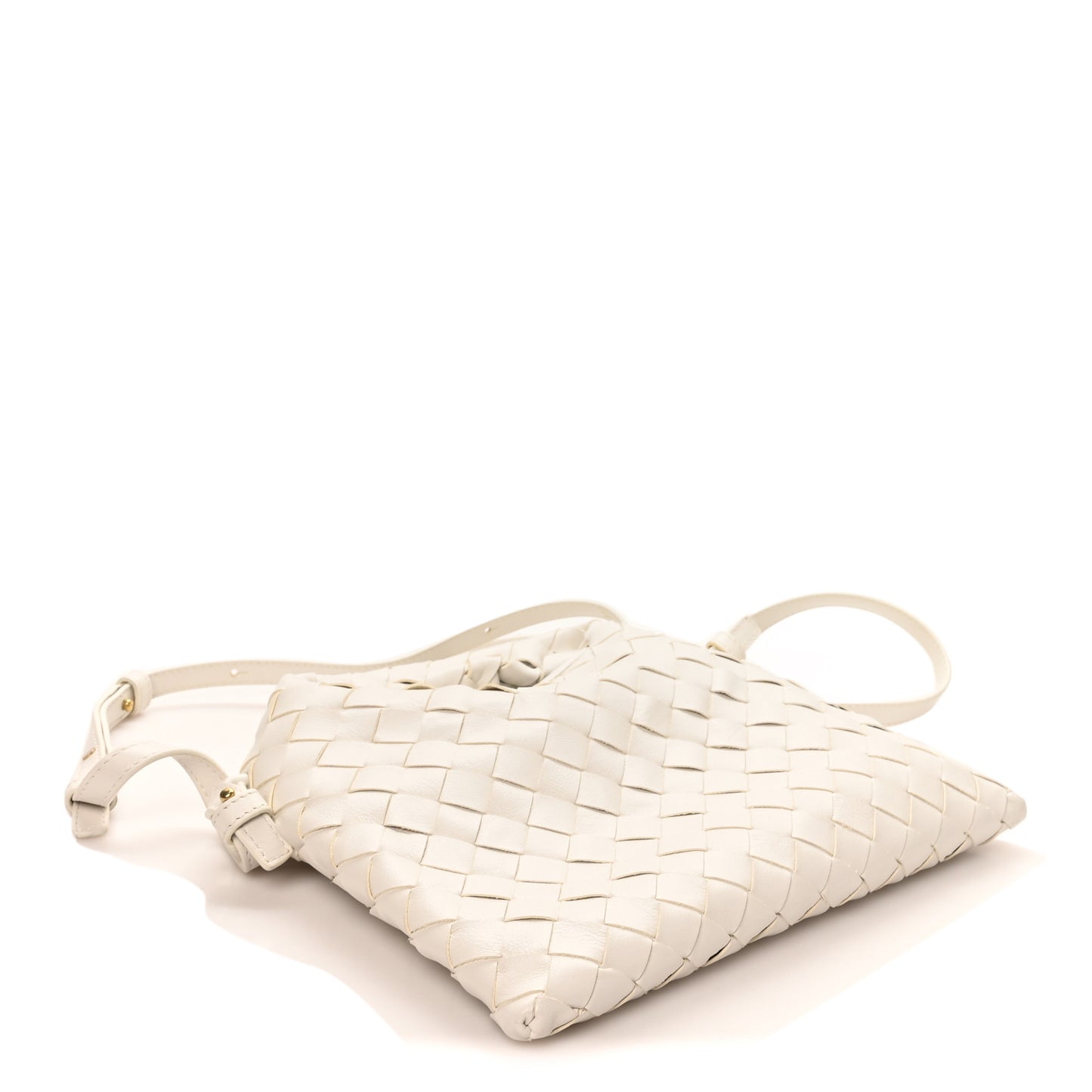 Calfskin Intrecciato Mini Hop White